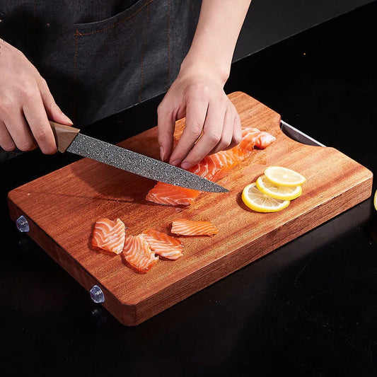 "VAREON ebony cutting board - handcrafted solid wood with natural antibacterial properties