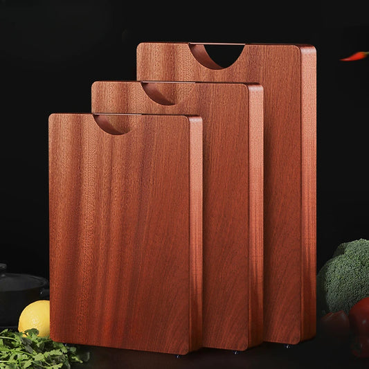 Premium ebony wood cutting board with rich dark grain - VAREON luxury kitchenware