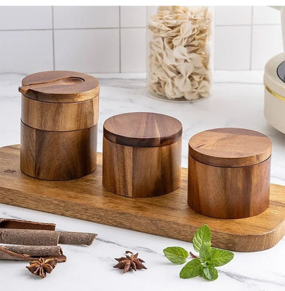 VAREON Salt Cellar – Acacia Wood - Vareon