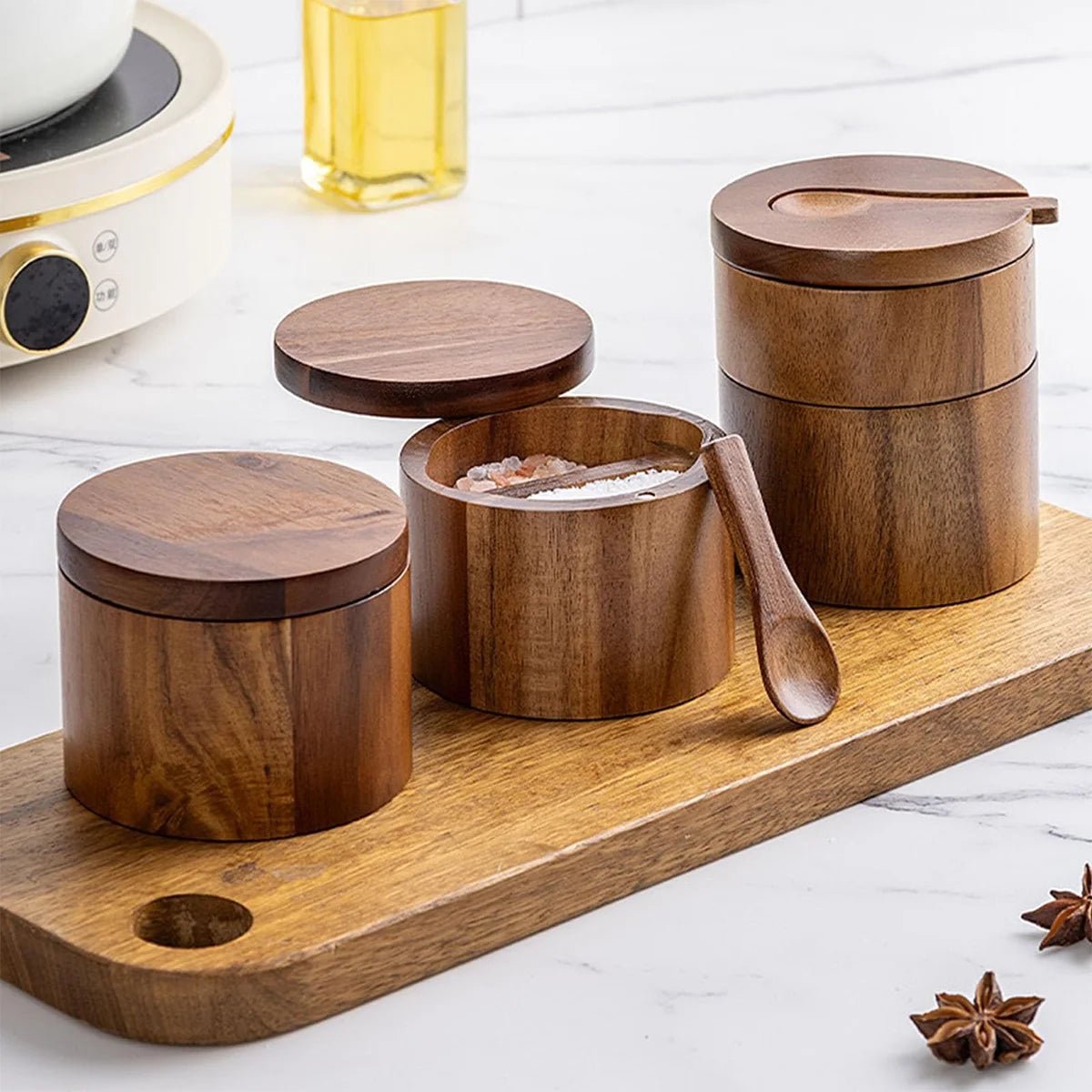 VAREON Salt Cellar – Acacia Wood - Vareon