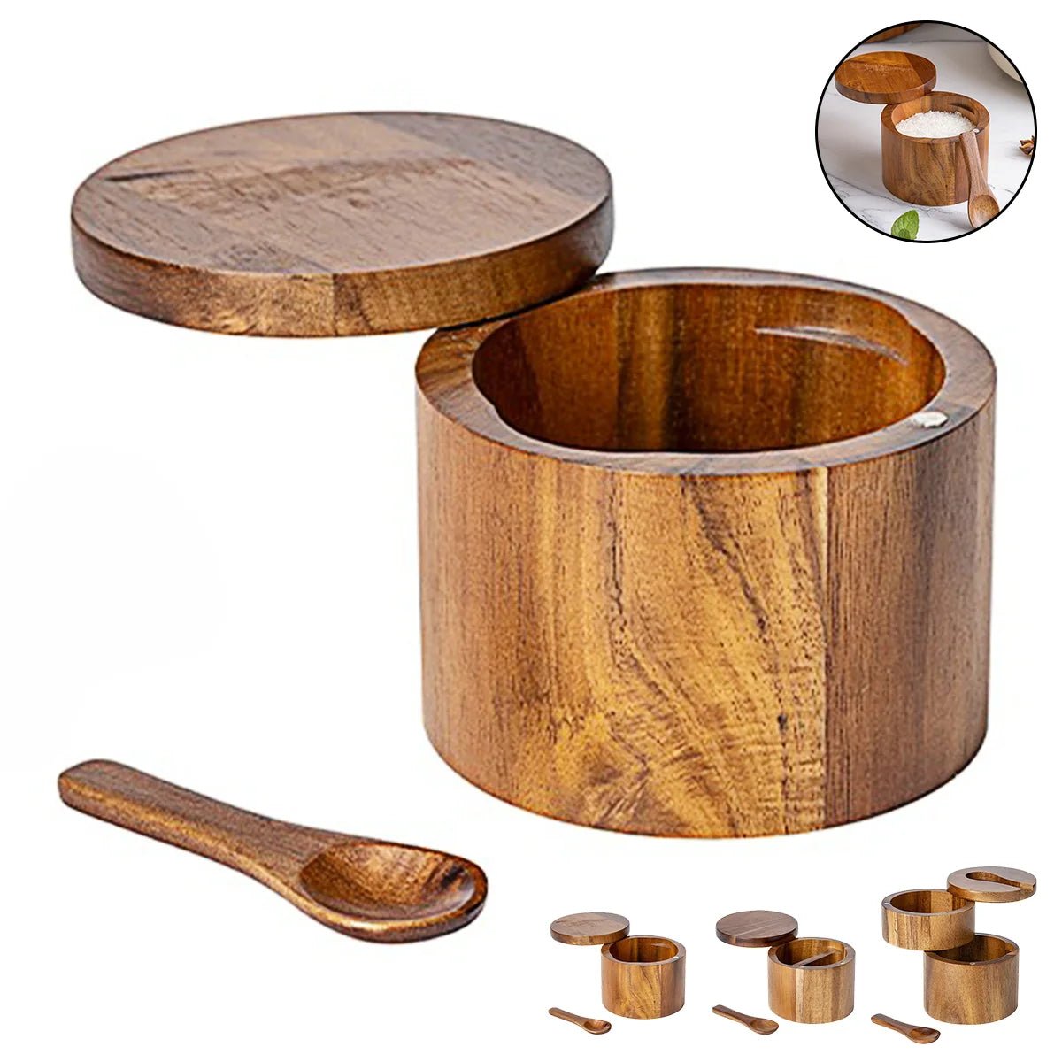 VAREON Salt Cellar – Acacia Wood - Vareon
